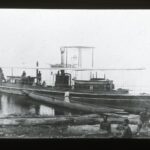 View of a paddle steamer ship