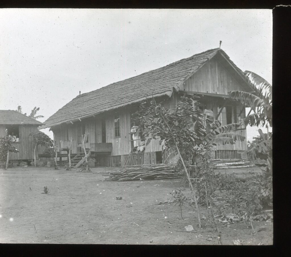 Wooden house in a village