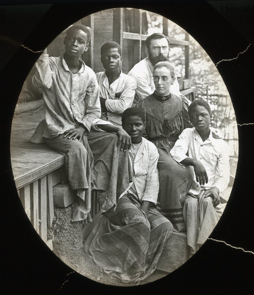 A 'household group' of local children and missionaries