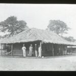 A single-storey straw-roofed house belonging to a trader