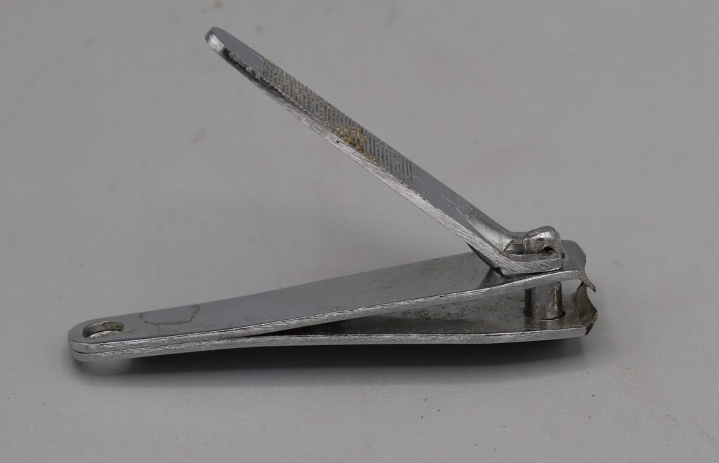 Small nail clippers, shown in open position