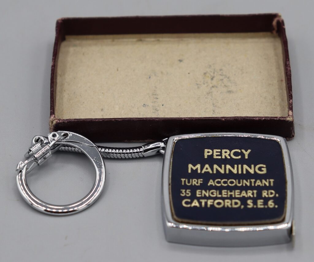 Keyring shown beside its box