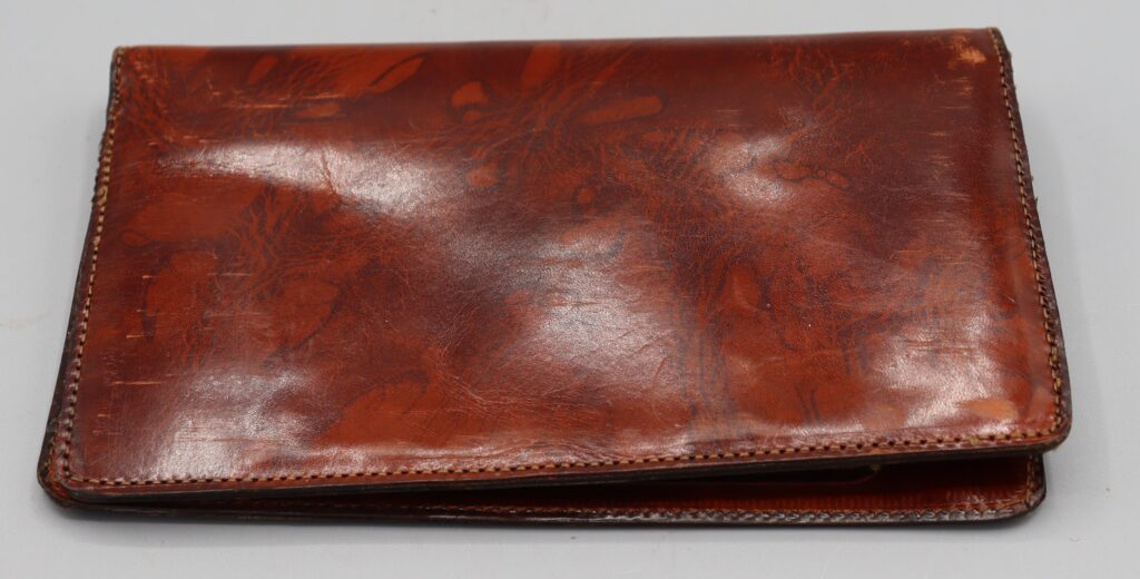 Leather wallet, shown closed