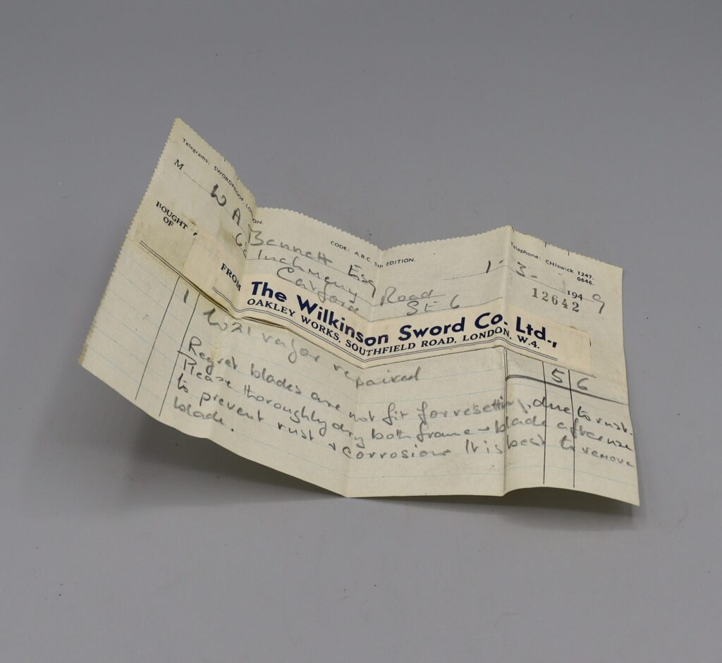 Repair invoice dated 1949