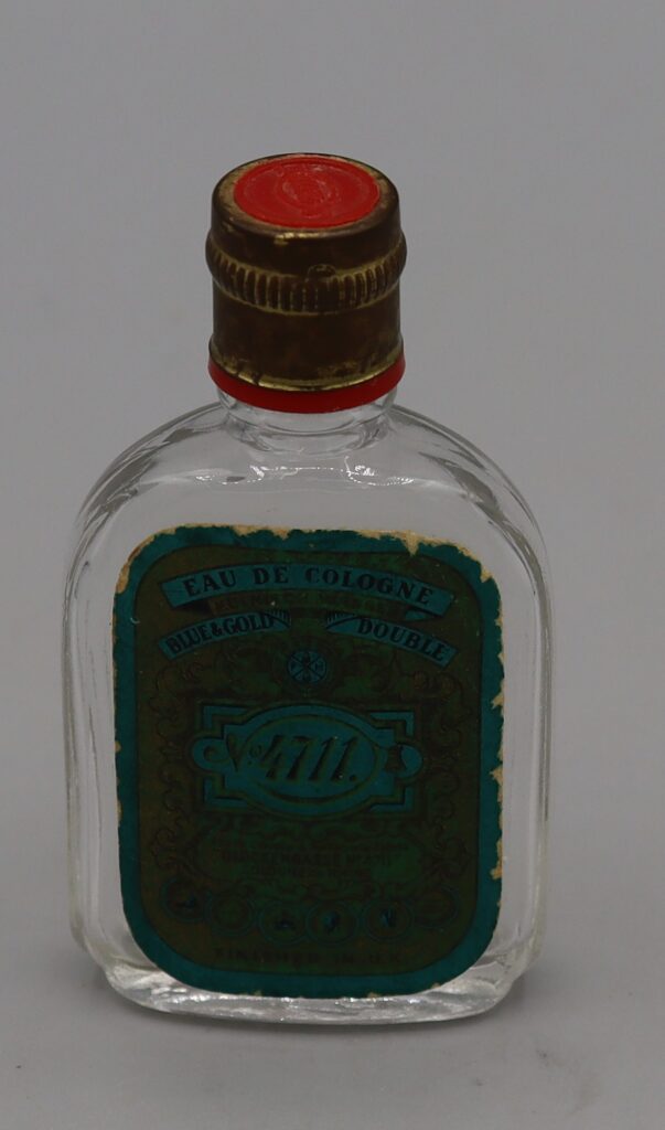 small glass eau de Cologne bottle 