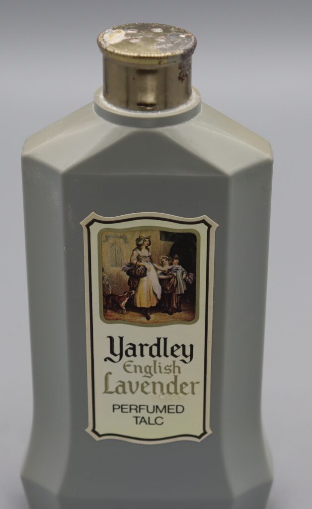 small bottle with Yardley on the label