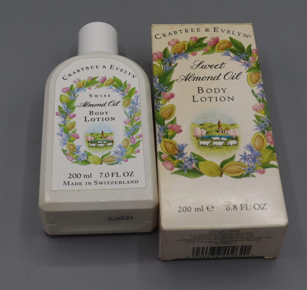 plastic body lotion bottle with its cardboard box