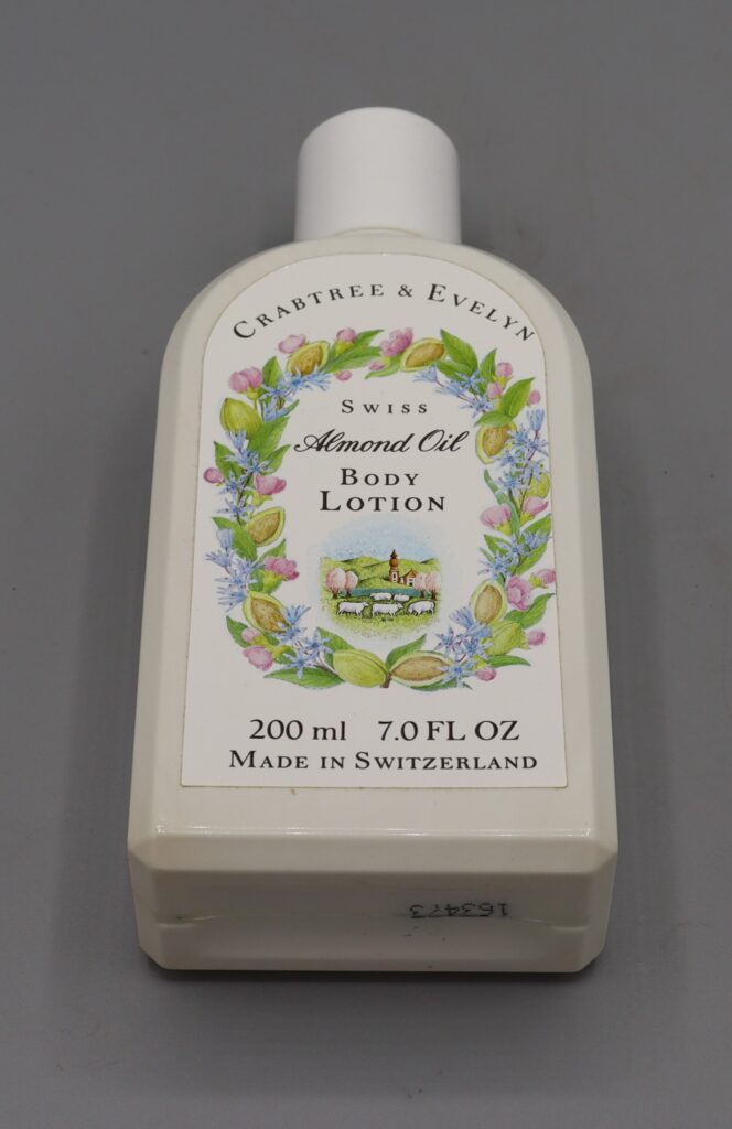 plastic bottle of body lotion