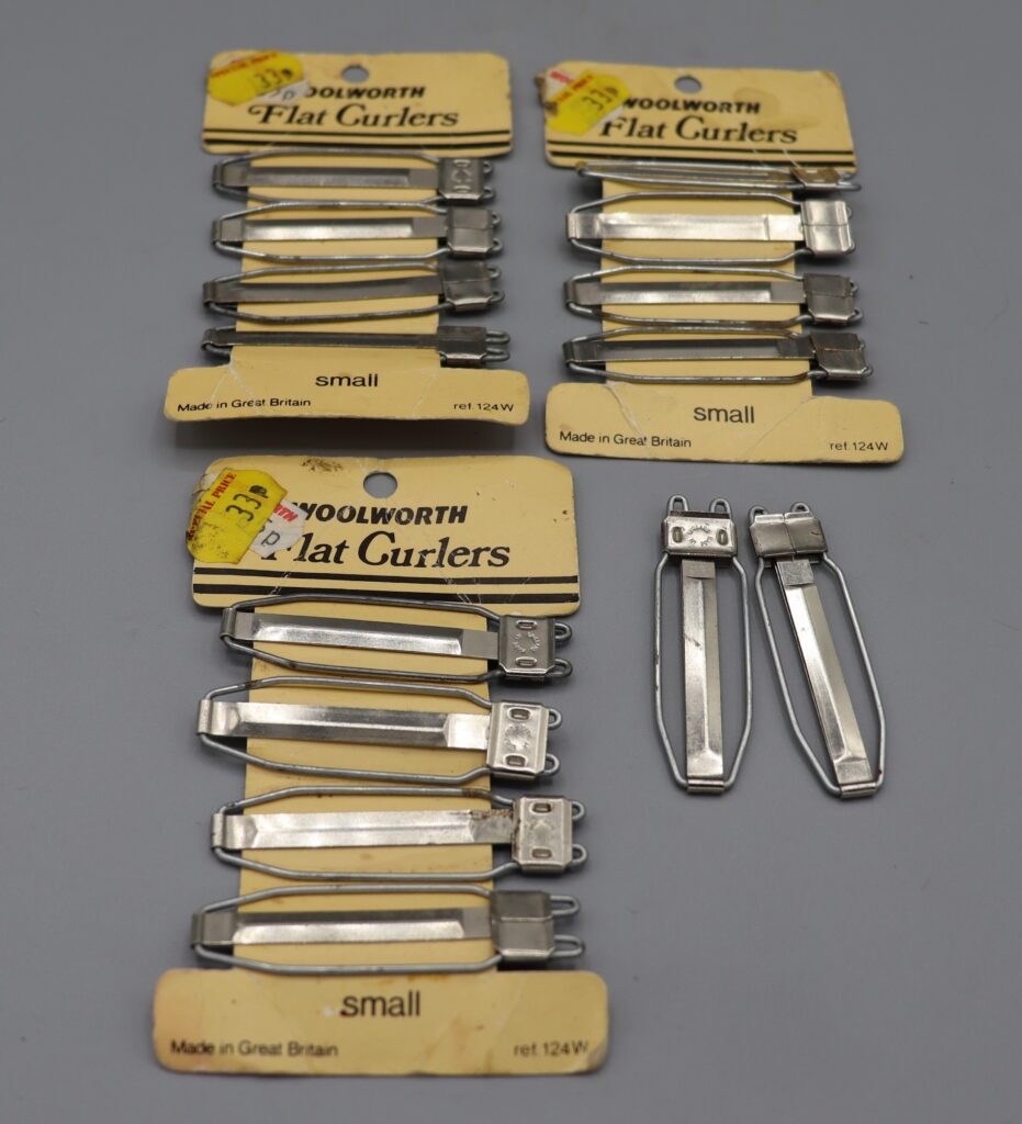flat curlers and hair grips